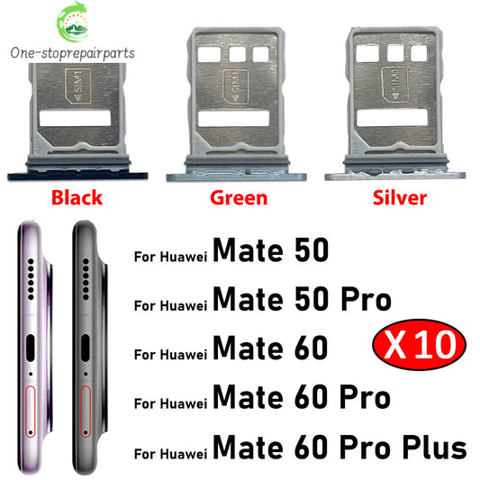10Pcs, SIM Card Holder Tray Slot Holder Adapter Socket For Huawei Mate 50 60 Pro Plus 4G 5G Huawei phone repair parts
