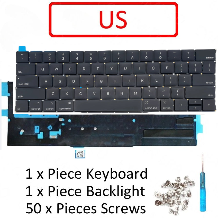 New Laptop A2159 Keyboard with Backlight English US UK EU for MacBook Pro Retina 13.3" EMC 3301 Mid 2019 Year Macbook repair parts