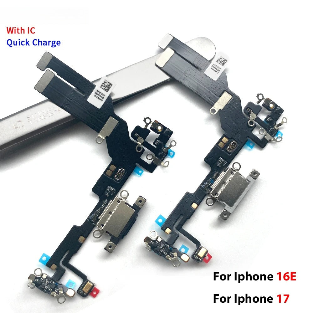 New For iPhone 17 / For iPhone 16E USB Micro Charger Charging Port Dock Connector Microphone Board Flex Cable iPhone phone repair parts