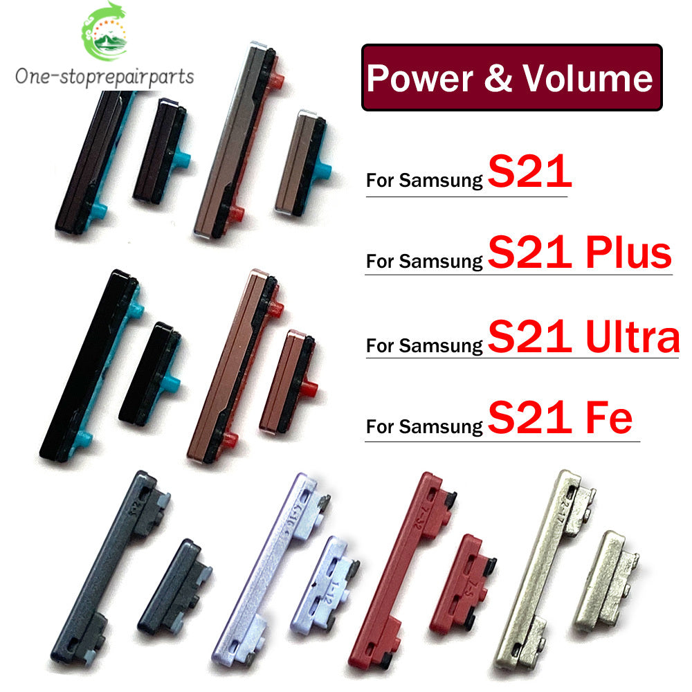 New Side Volume Button Power ON / OFF Buttton Key Set For Samsung S21 Plus Ultra Fe Replacement Parts Samsung phone repair parts