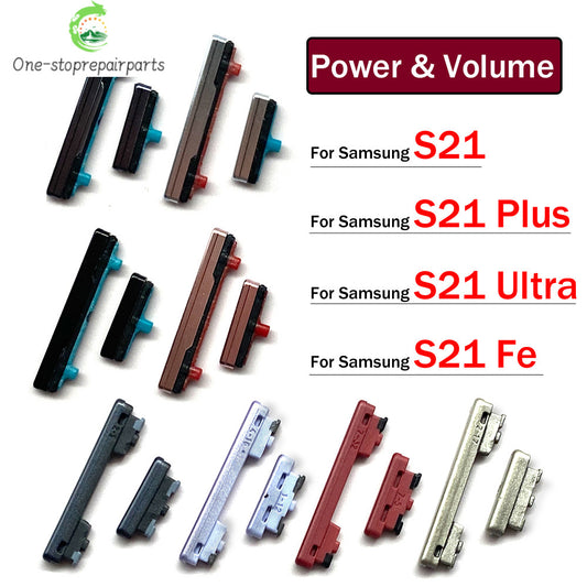 New Side Volume Button Power ON / OFF Buttton Key Set For Samsung S21 Plus Ultra Fe Replacement Parts Samsung phone repair parts