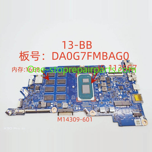 Motherboard for For HP Pavilion TPN-Q243 13-BB M14309-001 DA0G7FMBAG0 SRK05 UMA i5-1135G7 16GB main system board