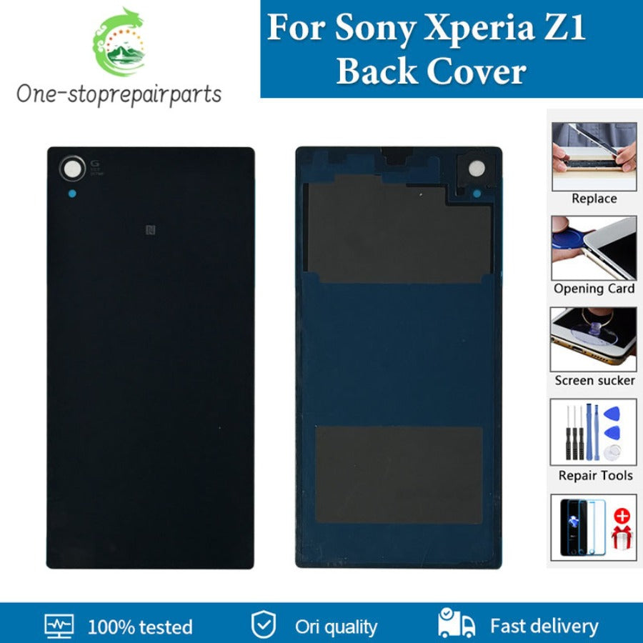 Original Back Cover For Sony Xperia Z1 Back Battery Cover C6903 C6902 C6906 SO-01F SOL23 Housing Case Rear Door Replacement Sony phone repair parts