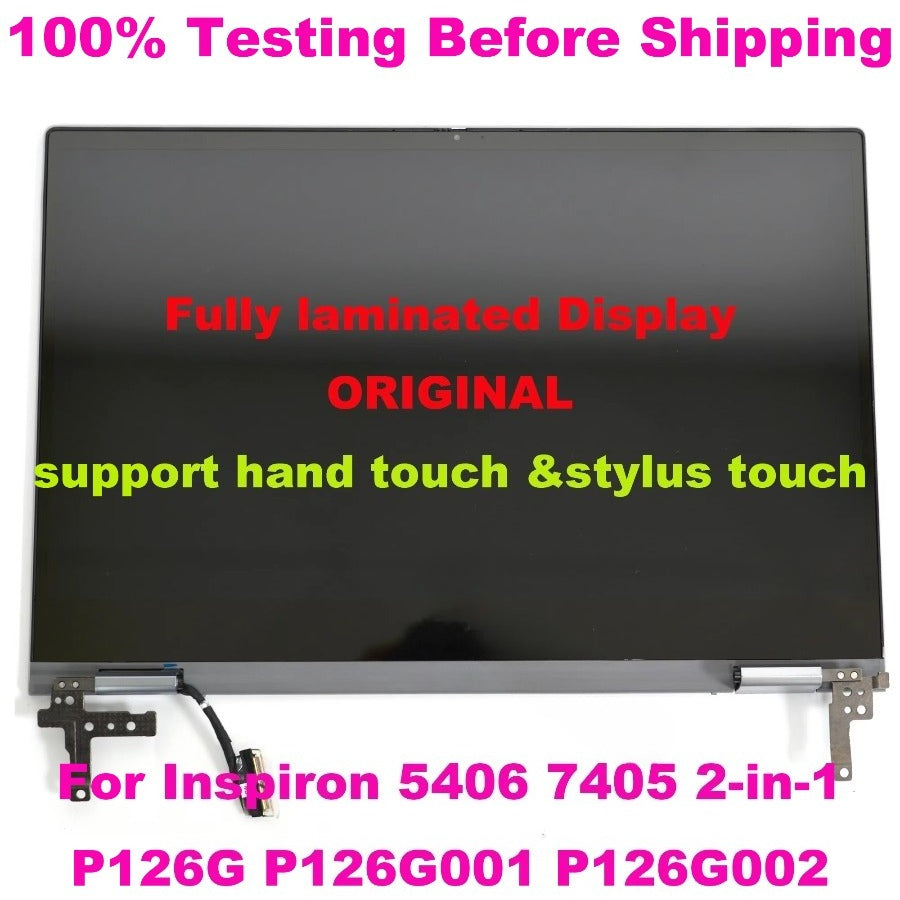 14" 1080p For Dell Inspiron 5400 5406 7405 2-in-1 P126G P126G004 Display LCD Touch Screen Replacement Assembly With Hinges Panel Dell laptop repair parts