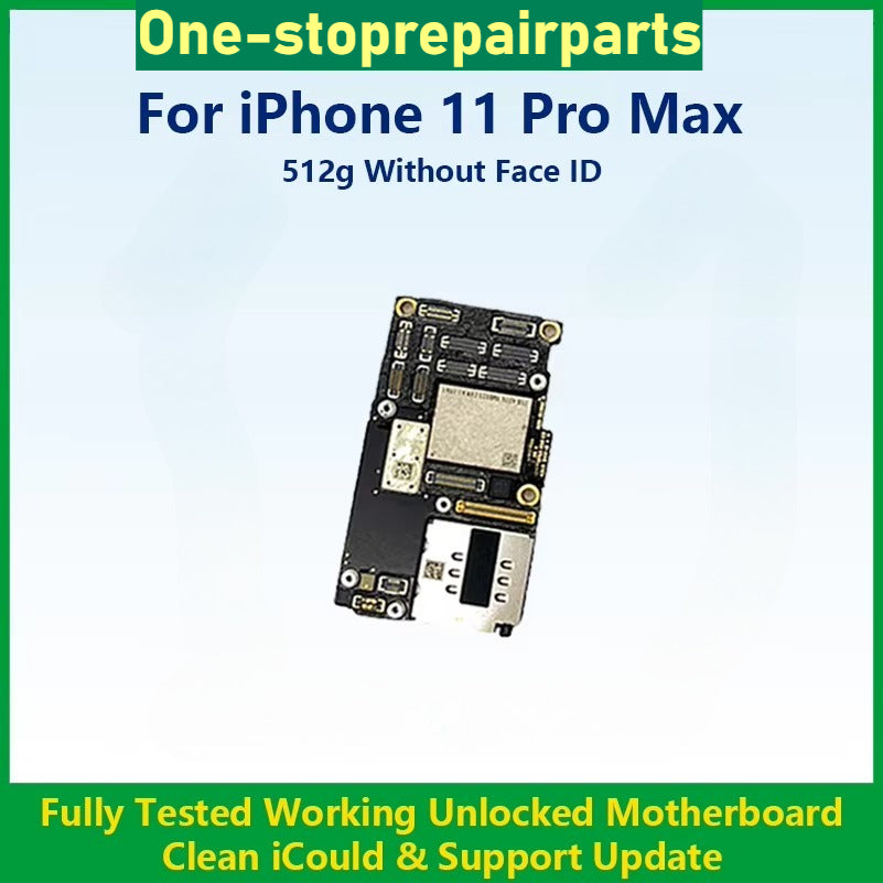 Fully Tested Authentic Motherboard For iPhone 11 Pro Max 64g/256g Unlocked Mainboard Without Face ID Clean iCloud Fast Shipping iPhone phone repair parts