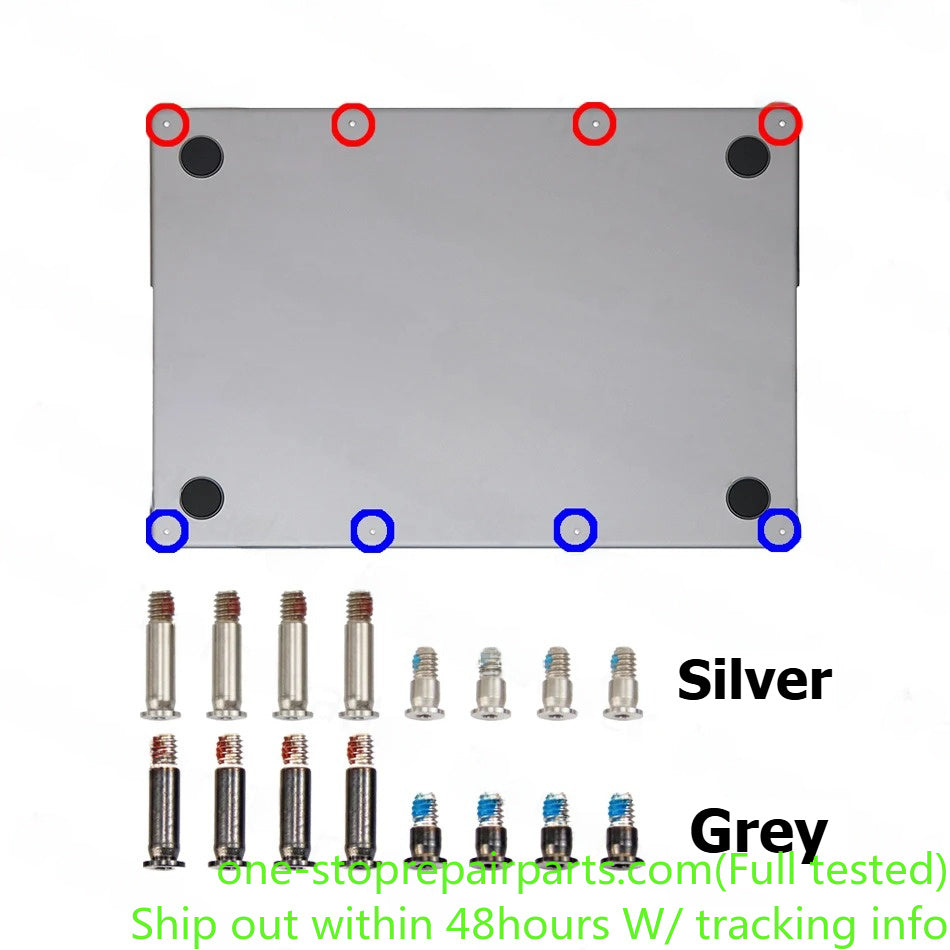 10Sets/Lot for Macbook Pro Retina 14" 16"  A2779 A2780 A2442 A2485 Lower Bottom Case Screws Set Grey Silver 20212023 Year