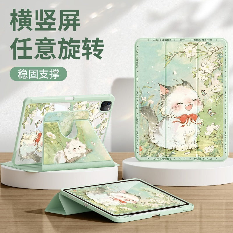 For Huawei Matepad11 protective case 2026 new air12 tablet case 115s with pen slot soft light se10.4/pro12.2 all-inclusive For Honor x9/10 Smart Edition Chunyi Cat Tablet Accessories