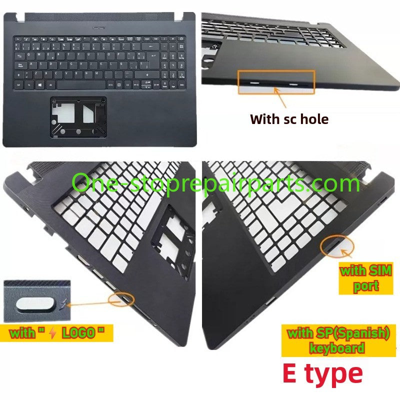 Upper case keyboard assembly for Acer TravelMate P215-52 P215-53 P50 N19Q8 US FR SP UK  topcase palmrest assembly