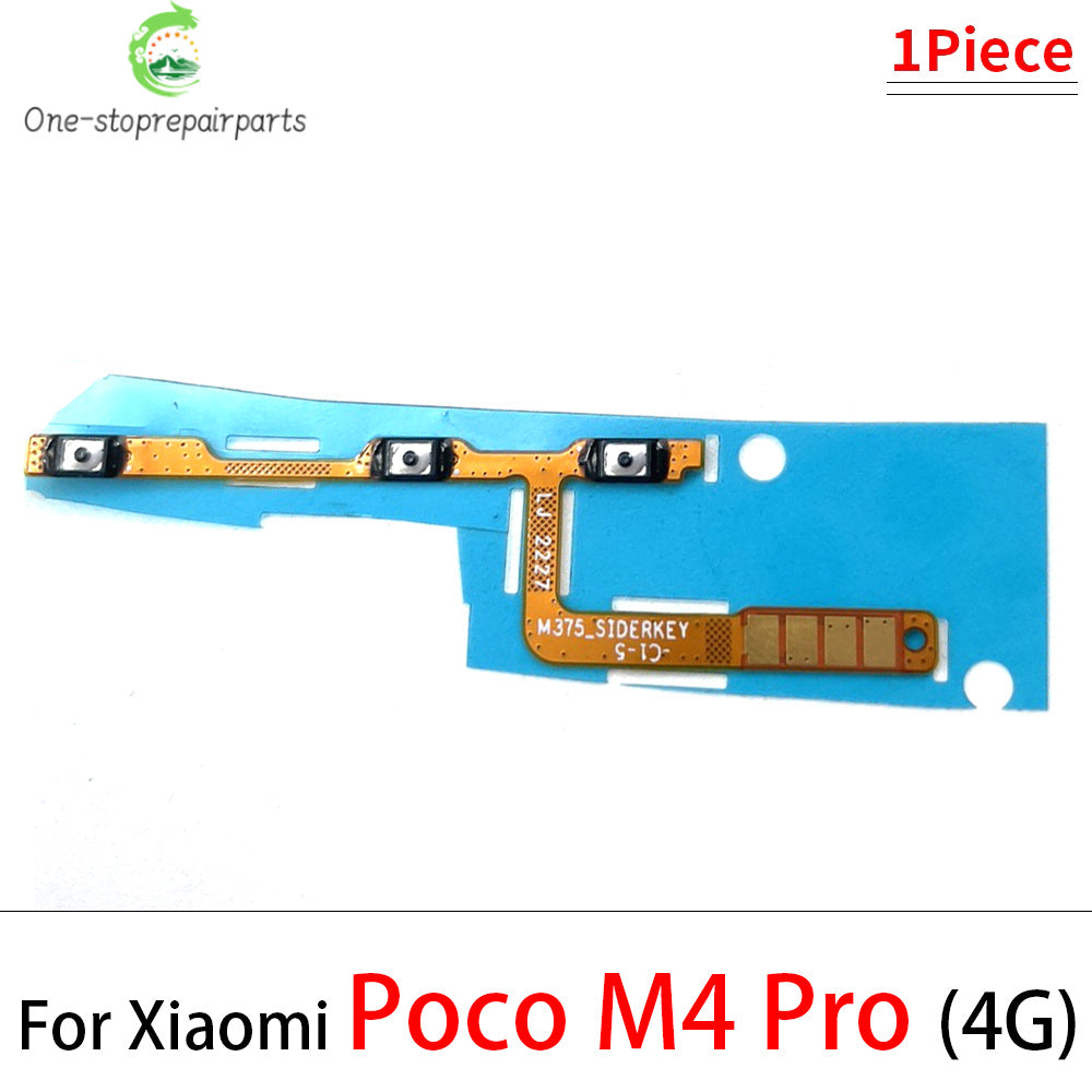 10Pcs, Power On Off Volume Side Button Key Flex Cable For Xiaomi Poco F4 F5 M3 M4 X3 X4 X5 X6 Pro 4G 5G GT Xiaomi  Xiao mi phone repair parts