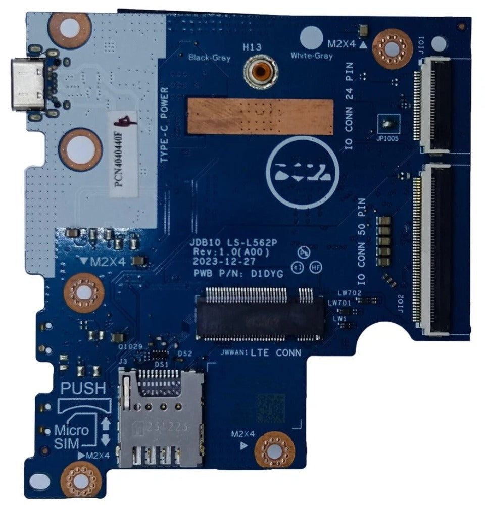 USB I/O Daughterboard 0HDF6K for Dell Chromebook 3120 Right WWAN/USB IO Board LS-L562P YYNTM 7TV57 0YYNTM