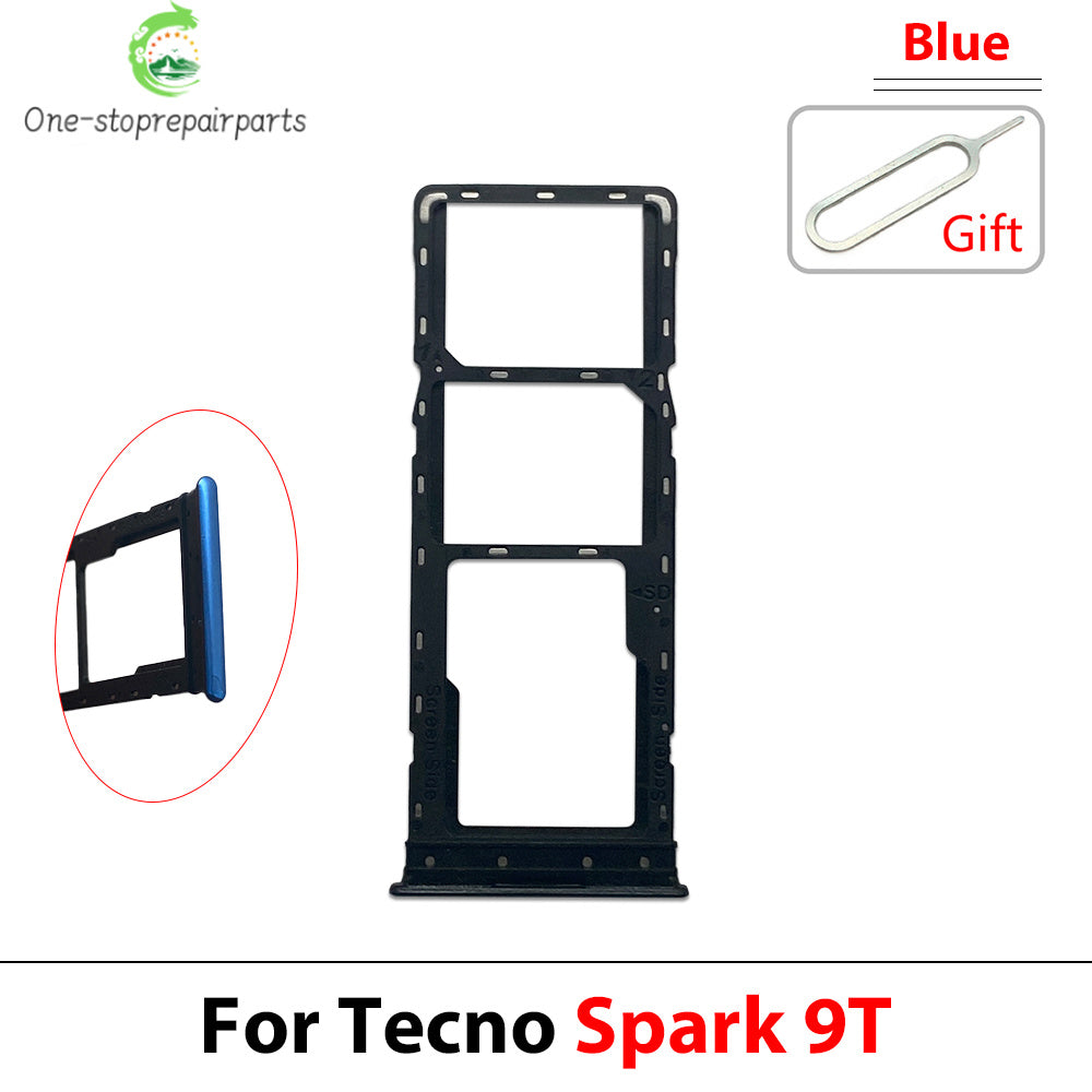 10Pcs, SIM Card Slot SD Card Tray Holder Adapter For Tecno Spark 4 5 7 8 9 8T 9T 10 20C Pro Go 2022 Tecno phone repair parts