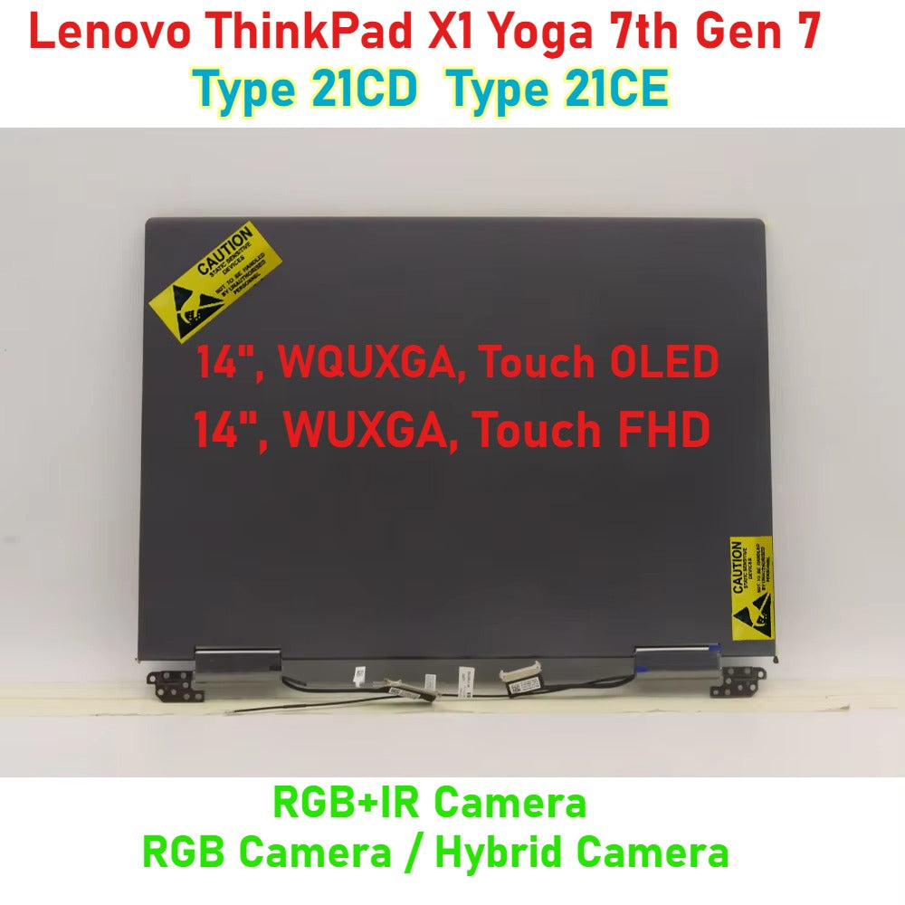 Complete Hinge Up For Lenovo ThinkPad X1 Yoga 7th Gen 7 Screen LCD Type 21CD 21CE 5M11C41118 5M11C41119 5M11C41101 5M11C41102 5M11C41111 5M11C41112 5M11C41113 5M11L74878 Touch Display Panel Full Assembly Lenovo laptop repair parts