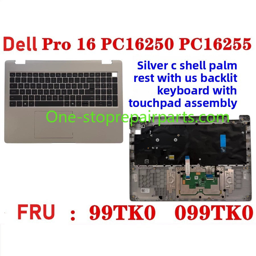 Cover case Keyboard for Dell Pro 16 PC16250 PC16255 Cover case for Dell Pro 16 PC16255 PC16250 LCD Back Cover Bezel frame topcase palmrest upper bottom HINGE 0V1T1X 0388WT 0Y55N3 099TK0 006R8M Dell laptop repair parts