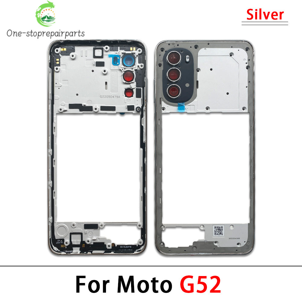 10Pcs， For Motorola For Moto G22 G42 G52 G82 G84 Middle Housing Cover Frame Bezel with Lens Glass Frame Parts Motorola phone repair parts