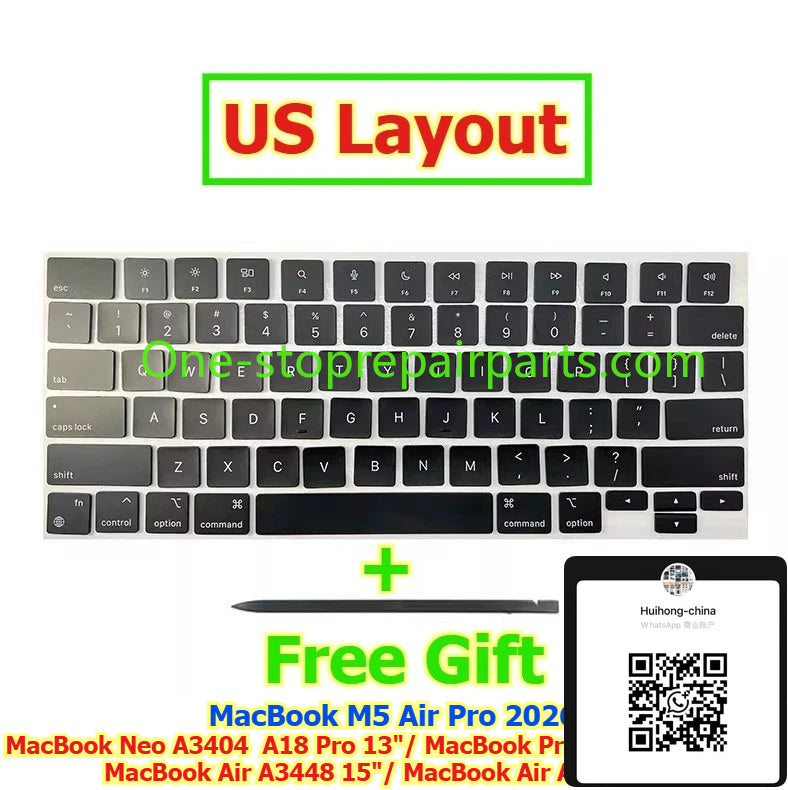 Keycap Key Cap keycaps A3404 A18 Pro 13" MacBook Neo A3434 14"  A3448 15" A3449 13" MacBook Air Pro M5 for Macbook 14" 15 13 keyboard repair
