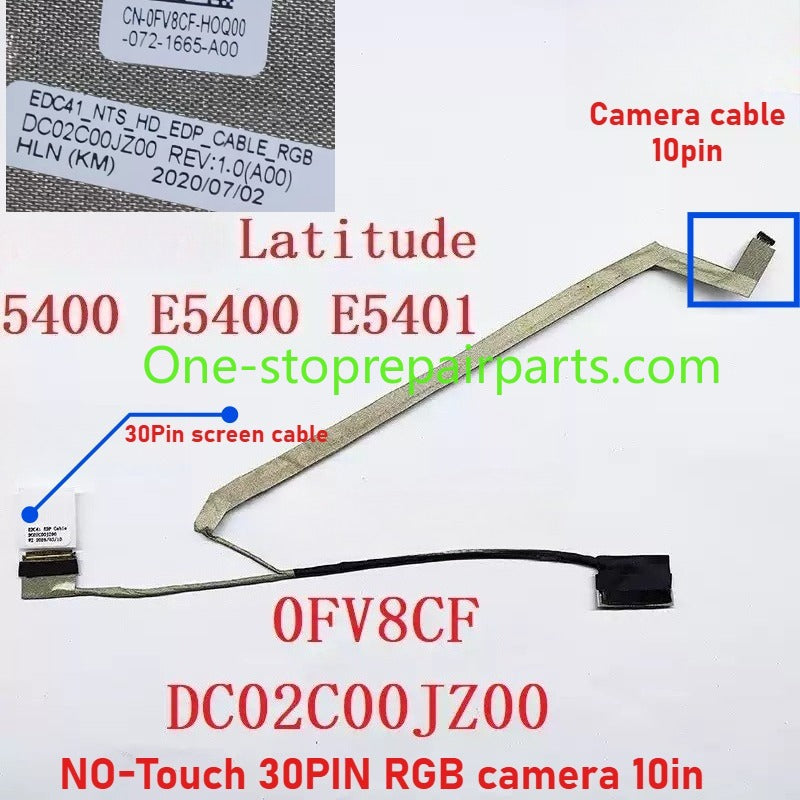 LCD Video EDP Display Screen Flex Cable for Dell Latitude 5400 5401 5402 5405 5410 E5400 0JHDVT DC02C00JW00 0KCY64 DC02C00JY00 0FV8CF DC02C00JZ00 00KN5Y DC02C00JX00
