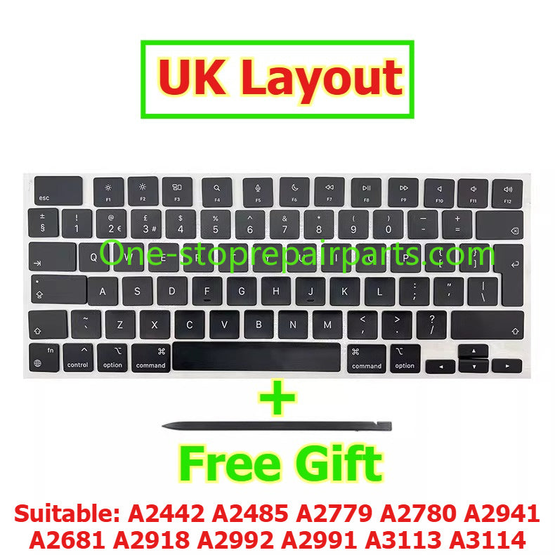 Keycap Key Cap keycaps A2442 A2485 A2779 A2780 A2941 A2681 A2918 A2992 A2991 A3113 A3114 for Macbook 14" 16 13 keyboard repair