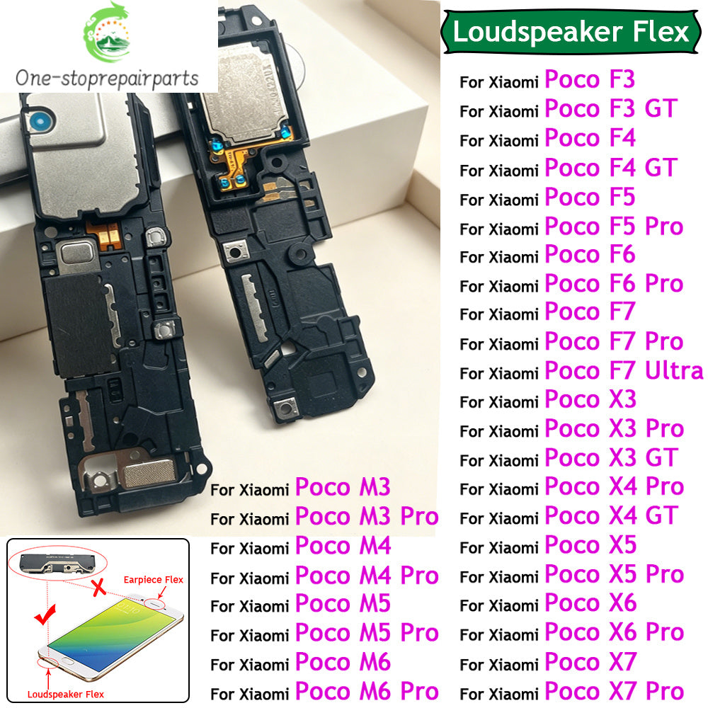 Loud Speaker Buzzer Ringer Loudspeaker Flex Cable For Xiaomi Poco F3 F4 F5 F6 F7 X3 X4 X5 X6 X7 GT M3 M4 M5 M5s M6 Pro 5G Ultra  Xiaomi  Xiao mi phone repair parts