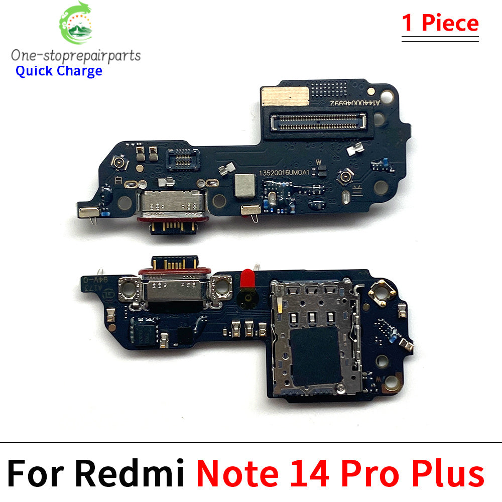 USB Charging Port Board Flex Cable Connector For Xiaomi Redmi Note 14 Pro Plus 4G 5G / Redmi 14C 14R Microphone Module Xiaomi  Xiao mi phone repair parts