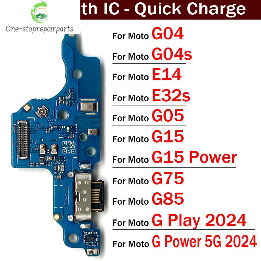 USB Charging Port Dock Charger Connector Board Flex Cable For Moto G04 G04s E14 E32s G05 G15 G45 G85 G75 G Play Power 5G 2024 Motorola phone repair parts