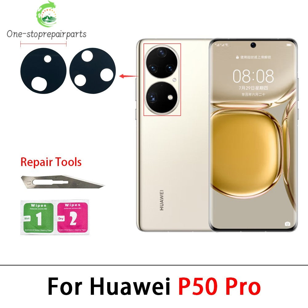 New For Huawei P50 P60 Pura 70 Pro 5G Back Rear Glass Camera Lens With Adhesive Replacement Huawei phone repair parts