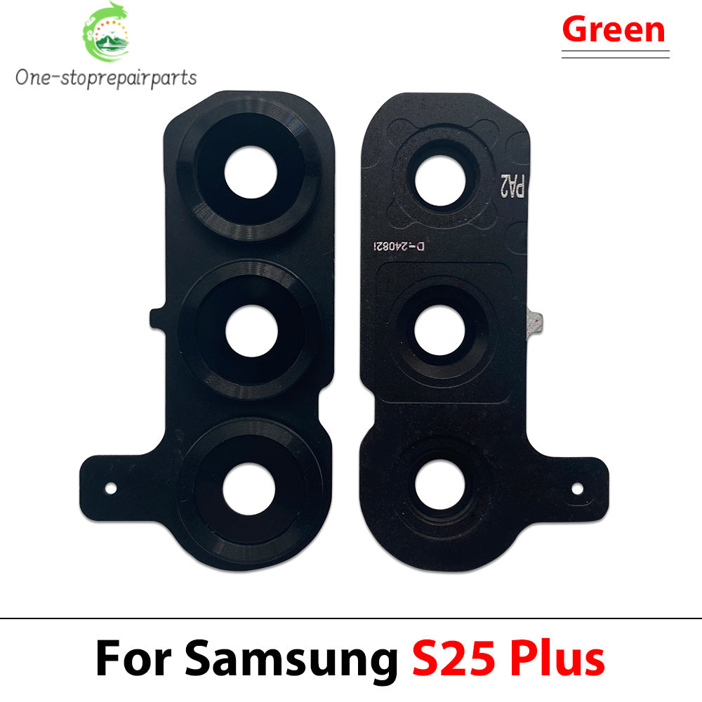 New Rear Camera Glass Lens Cover With Frame Holder with Sticker For Samsung S25 Plus S25 Ultra Replacement Parts Samsung phone repair parts