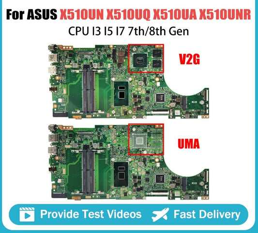 For ASUS X510UQ X510UR X510UN X510UNR X510UQR S510UN S510U X510UF Motherboard I3 I5 I7 CPU X510UA F510U VM510U S5100U 60NB0FQ0-MB1410 ASUS laptop repair parts
