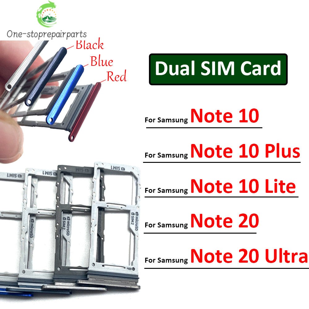 New Sim Card Tray Reader Socket Slot Holder For Samsung Note 10 Plus Lite / Note 20 Ultra Dual SIM Replacement Part Samsung phone repair parts
