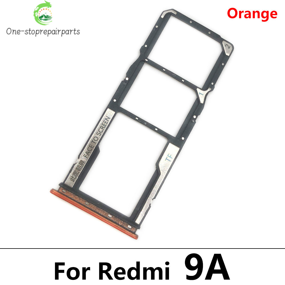 10Pcs/Lot, SIM Card Tray Slot Holder For Xiaomi Redmi 9 9A 9C 9T Replacement Parts Black Blue Green Yellow Orange  Xiaomi  Xiao mi phone repair parts
