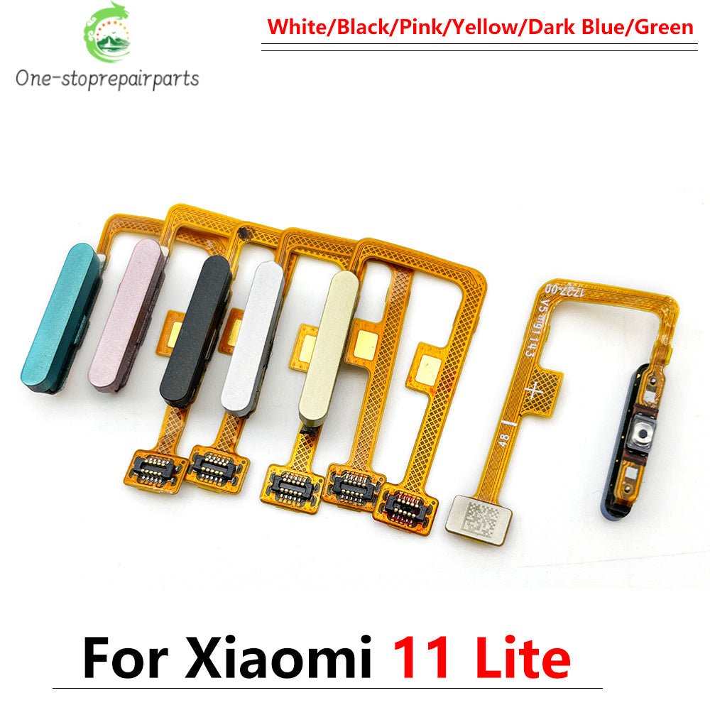 New For Xiaomi Mi 11 Mi11 Lite Fingerprint Sensor Home Return Key Menu Button Flex Ribbon Cable Black White Blue Green Xiaomi  Xiao mi phone repair parts