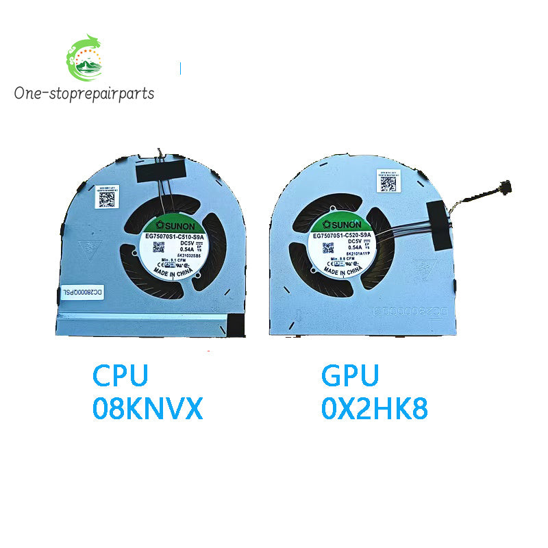 New Original LAPTOP CPU GPU Cooling FAN FOR DELL Precsion 7550 M7550 08KNVX 0X2HK8 RTX4000 Dell laptop repair parts
