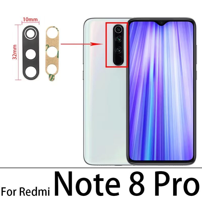 100Pcs Rear Back Camera Glass Lens For Xiaomi Redmi Note 7 8 8T 9 9s 10 10s 11 Pro 5G Camera Glass With Glue Adhesive  Xiaomi  Xiao mi phone repair parts