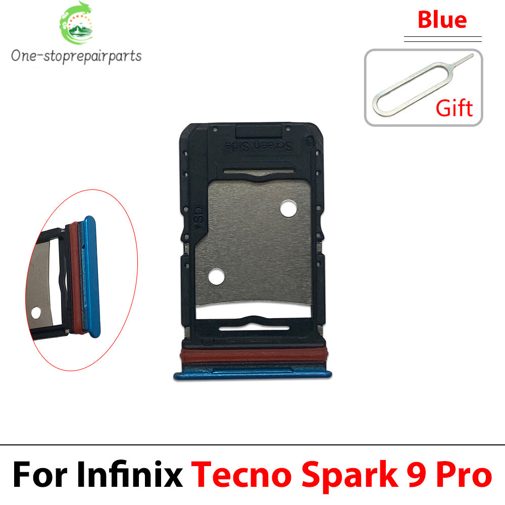 SIM Card Tray Slot Holder For Tecno Spark 4 5 7 8 9 8T 9T 10 20C Pro Replacement Parts Tecno phone repair parts