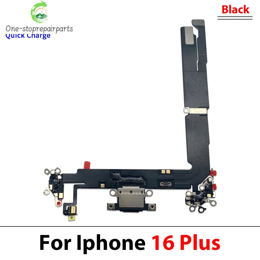 New For iPhone 16 Pro Max Plus USB Micro Charger Charging Port Dock Connector Microphone Board Flex Cable iPhone phone repair parts