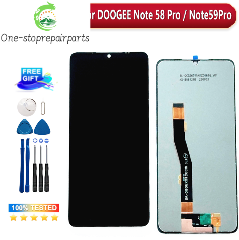 New Original Lcd Screen DOOGEE Note 58 / Note 58 Pro Touch Screen Accessories for DOOGEE Note 59 / Note 59 Pro Digitizer Assembl Doogee phone repair parts