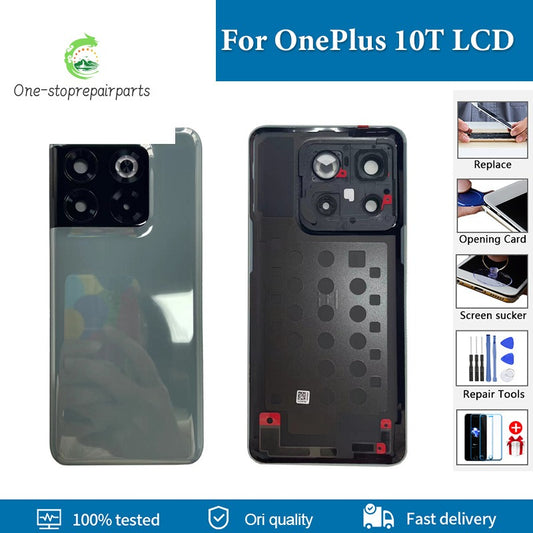 Original Back Battery Cover For OnePlus 10T Back Cover CPH2415 CPH2413 CPH2417 Rear Door Housing Case With Camera Frame Replace  OnePlus phone repair parts