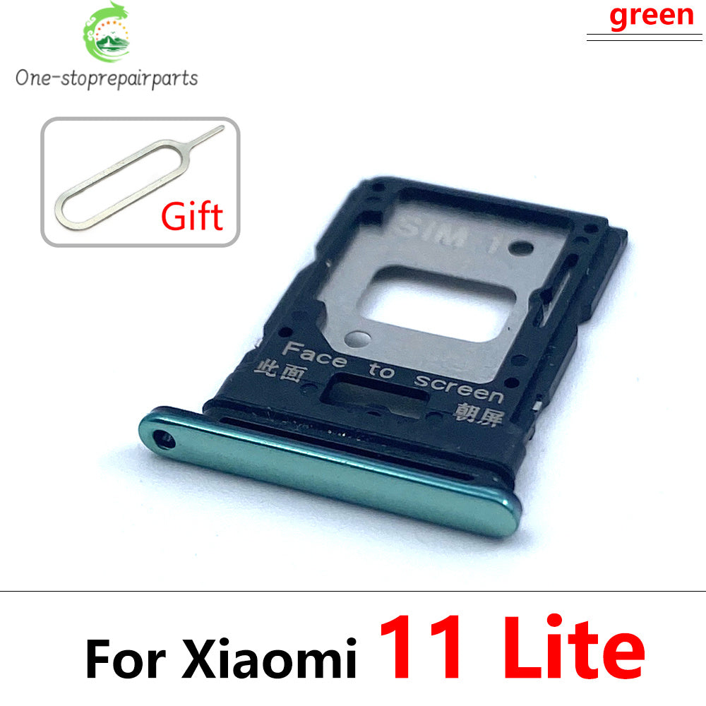 New SIM Card Slot SD Card Tray Holder Adapter For Xiaomi Mi 11 11T Mi11 Pro Lite Replacement Parts Black Blue Silver Xiaomi  Xiao mi phone repair parts