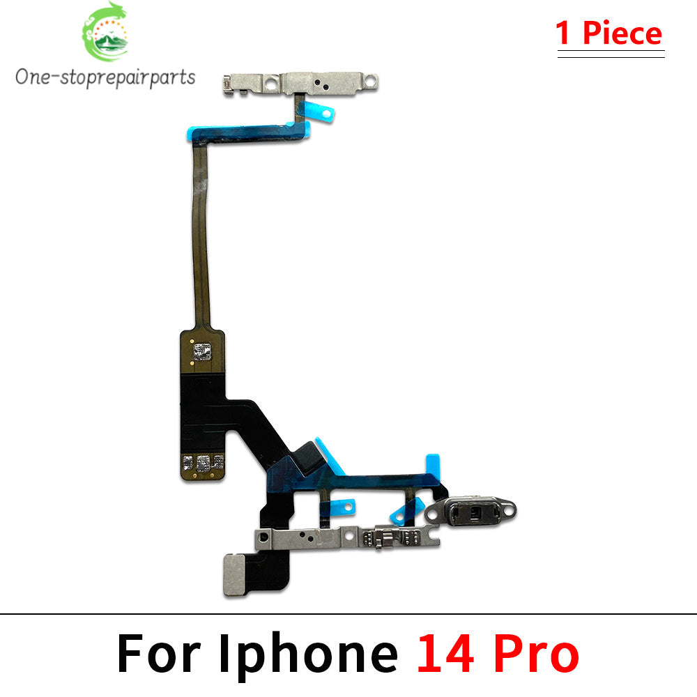 New For iPhone 13 14 15 Pro Max Mini Plus Power Volume Buttons Key Switch Flex Cable With Metal Material Replacement Parts iPhone phone repair parts