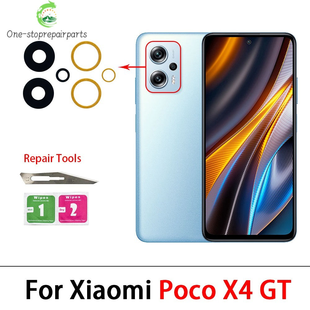 New Camera Glass For Xiaomi Poco F4 X4 M4 Pro F5 Gt 4G 5G Rear Back Camera glass Lens With Glue Adhesive Xiaomi  Xiao mi phone repair parts