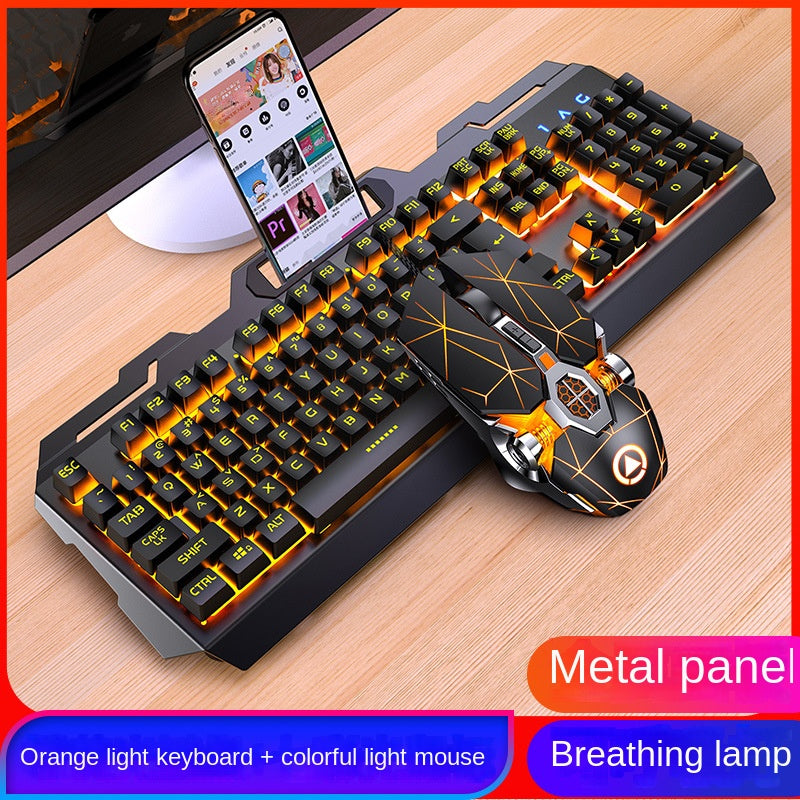 Accessories Game keyboard, mouse, earphones three-piece set, mechanical feel keyboard and mouse set