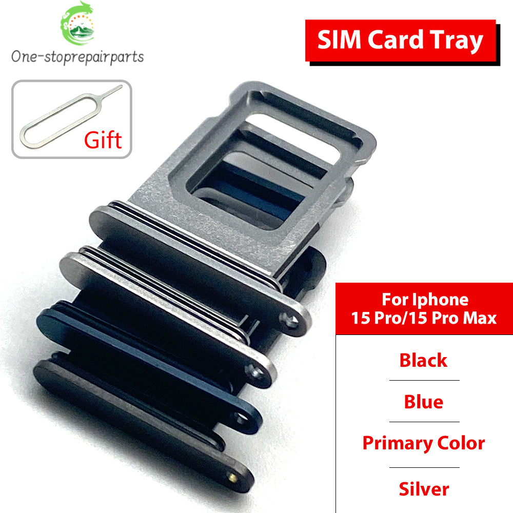 10Pcs, Dual SIM & Single SIM Card Slot SD Card Tray Holder Adapter For iPhone 15 Pro Max Plus iPhone phone repair parts
