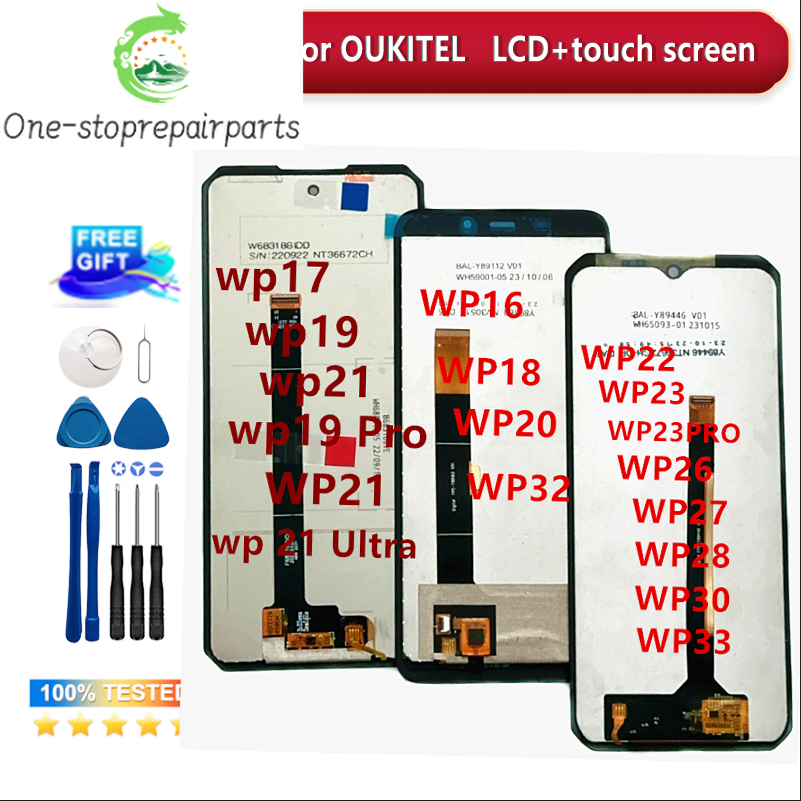 Touch Screen LCD Display For Oukitel WP16 WP17 WP18 WP19 WP20 WP32 WP21 WP22 WP23 WP26 WP27 WP28 WP30 Pro WP33 WP36 G1 LCD Parts Other brand Phone repair parts
