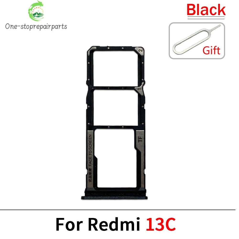 10Pcs ，SIM Card Tray Slot Holder Adapter Accessories For Xiaomi Redmi 12 12C 13 13C 14C Replacement Spare Parts Xiaomi  Xiao mi phone repair parts