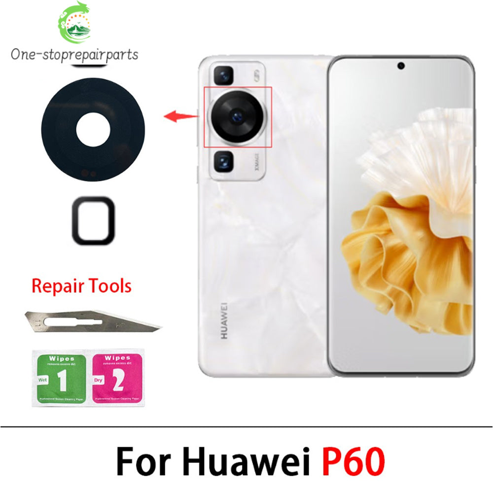 New For Huawei P50 P60 Pura 70 Pro 5G Back Rear Glass Camera Lens With Adhesive Replacement Huawei phone repair parts