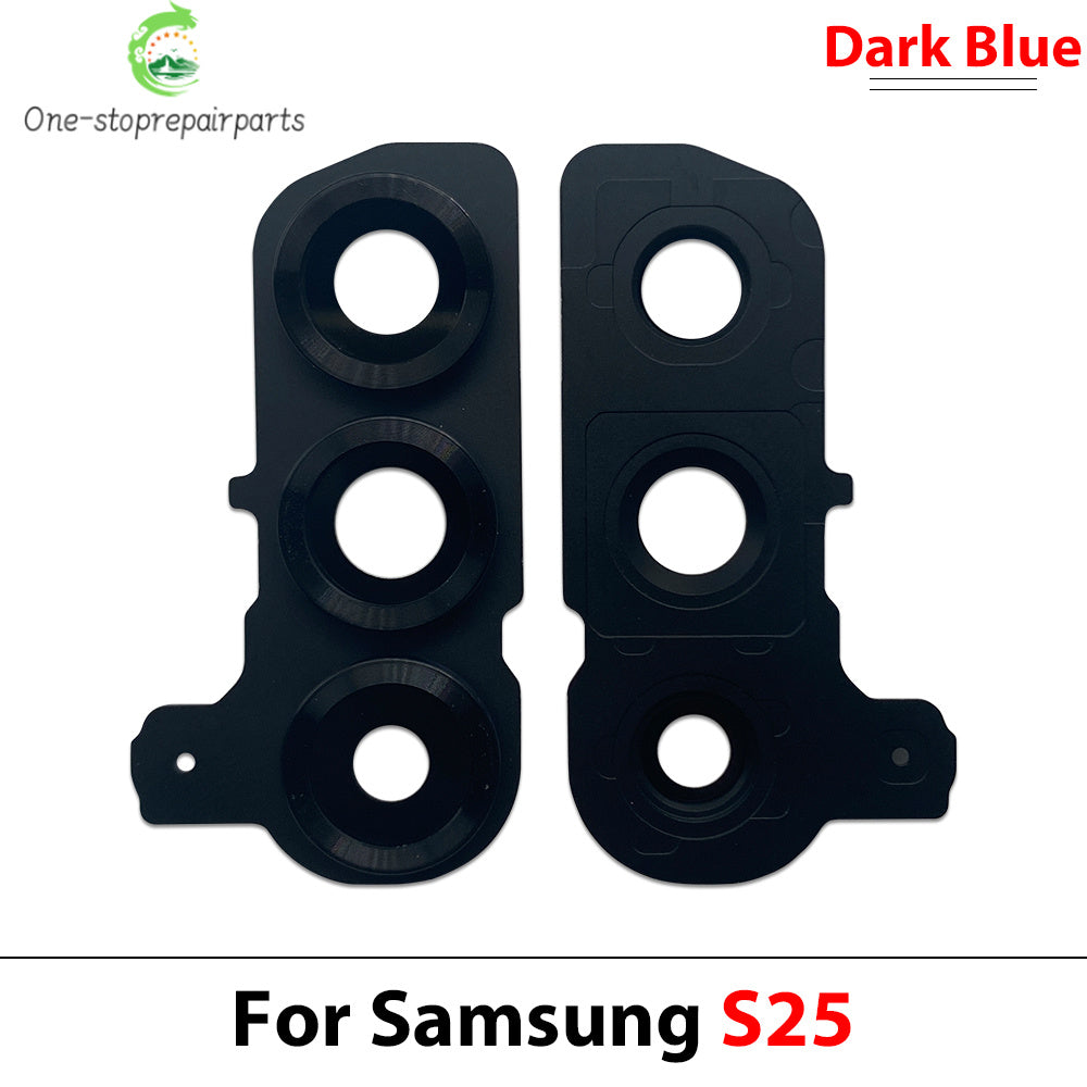 New Rear Camera Glass Lens Cover With Frame Holder with Sticker For Samsung S25 Plus S25 Ultra Replacement Parts Samsung phone repair parts