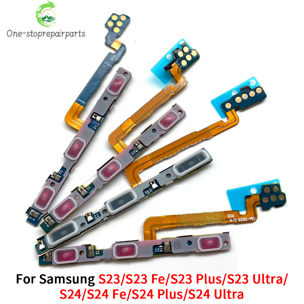 10Pcs, New Power Switch On Off Button Volume Key Button Flex Cable For Samsung S23 S24 Plus Ultra Fe Samsung phone repair parts