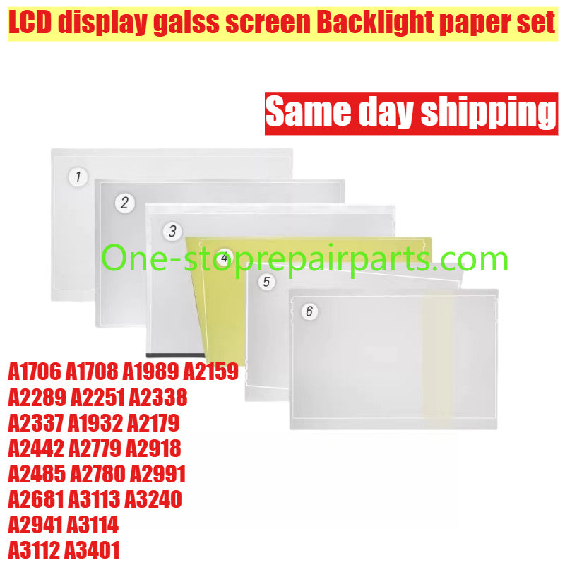 LCD backlight for Macbook A1706 A2337 A1708 A2338 A2442 A2779 A2918 A2485 A2780 A2991 A2941 A3114 A2681 A3113 A3240 A3112 A3401