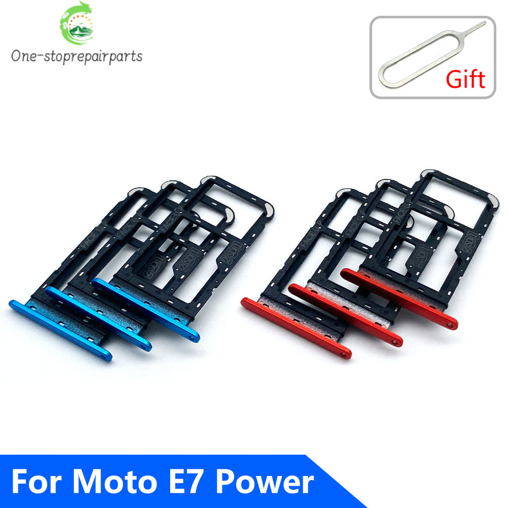 New SiM Tray For Moto E6 Play E6s E7 Plus E7i Power E20 E40 SIM Card Slot SD Card Tray Holder Adapter Motorola phone repair parts