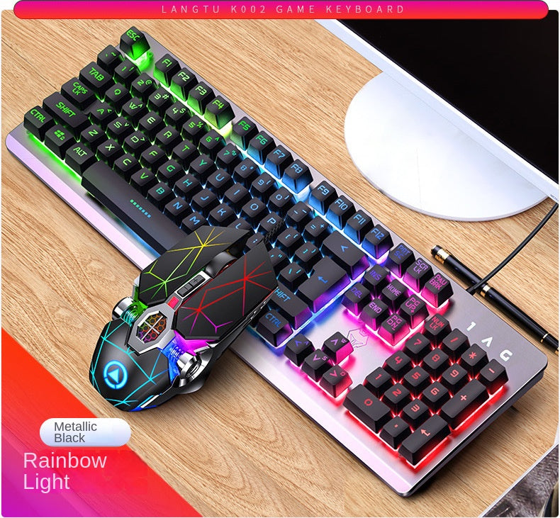 Accessories Game keyboard, mouse, earphones three-piece set, mechanical feel keyboard and mouse set