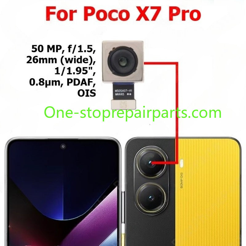 Camera For Xiaomi Poco X7 Pro X7Pro Rear Backside Front Facing Frontal Selfie Back Camera Module Xiaomi phone repair parts